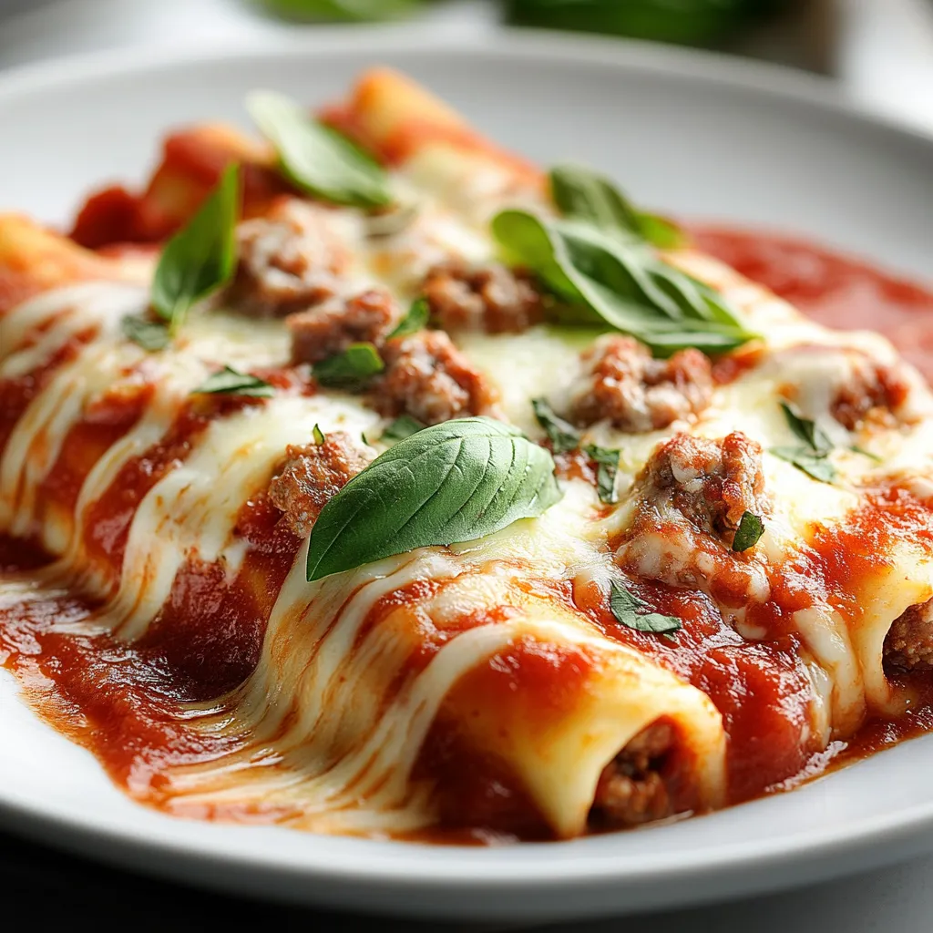 Savory Sausage-Stuffed Manicotti is a delicious twist on a classic Italian dish that brings comfort and satisfaction to any meal. This hearty recipe features large pasta tubes filled with a rich mixture of seasoned Italian sausage and various cheeses, creating a flavorful experience that is both filling and satisfying. The combination of these mouthwatering ingredients encased in a tender pasta shell, covered with marinara sauce, and topped with melted mozzarella creates a delightful dish that will please family and friends alike.