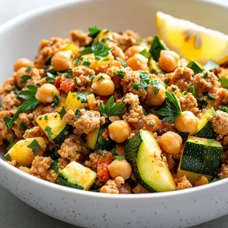 The Savory Turkey and Zucchini Chickpea Skillet is the epitome of a wholesome yet simple meal that showcases fresh ingredients and vibrant flavors. This dish is perfect for busy weeknights when time is of the essence but nutrition should not take a backseat. The combination of lean ground turkey, tender zucchini, and protein-packed chickpeas makes this skillet a well-rounded option that appeals to both children and adults alike.