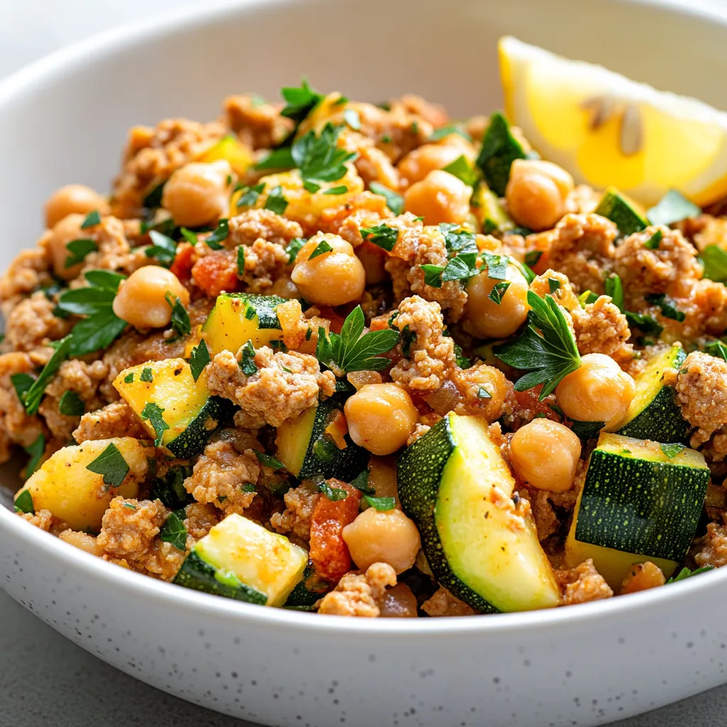 The Savory Turkey and Zucchini Chickpea Skillet is the epitome of a wholesome yet simple meal that showcases fresh ingredients and vibrant flavors. This dish is perfect for busy weeknights when time is of the essence but nutrition should not take a backseat. The combination of lean ground turkey, tender zucchini, and protein-packed chickpeas makes this skillet a well-rounded option that appeals to both children and adults alike.
