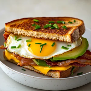The Breakfast Grilled Cheese Delight is more than just a simple sandwich; it is a joyful fusion of flavors that elevates your morning routine. Imagine biting into thick-cut bread enveloping melted sharp cheddar cheese, perfectly cooked eggs, crispy bacon, and creamy avocado, all seasoned to perfection. This dish promises comfort and satisfaction, making it the perfect start to your day. Whether you are rushing to get out the door or have a leisurely weekend brunch planned, this breakfast creation provides a hearty and delicious option to fuel your morning.