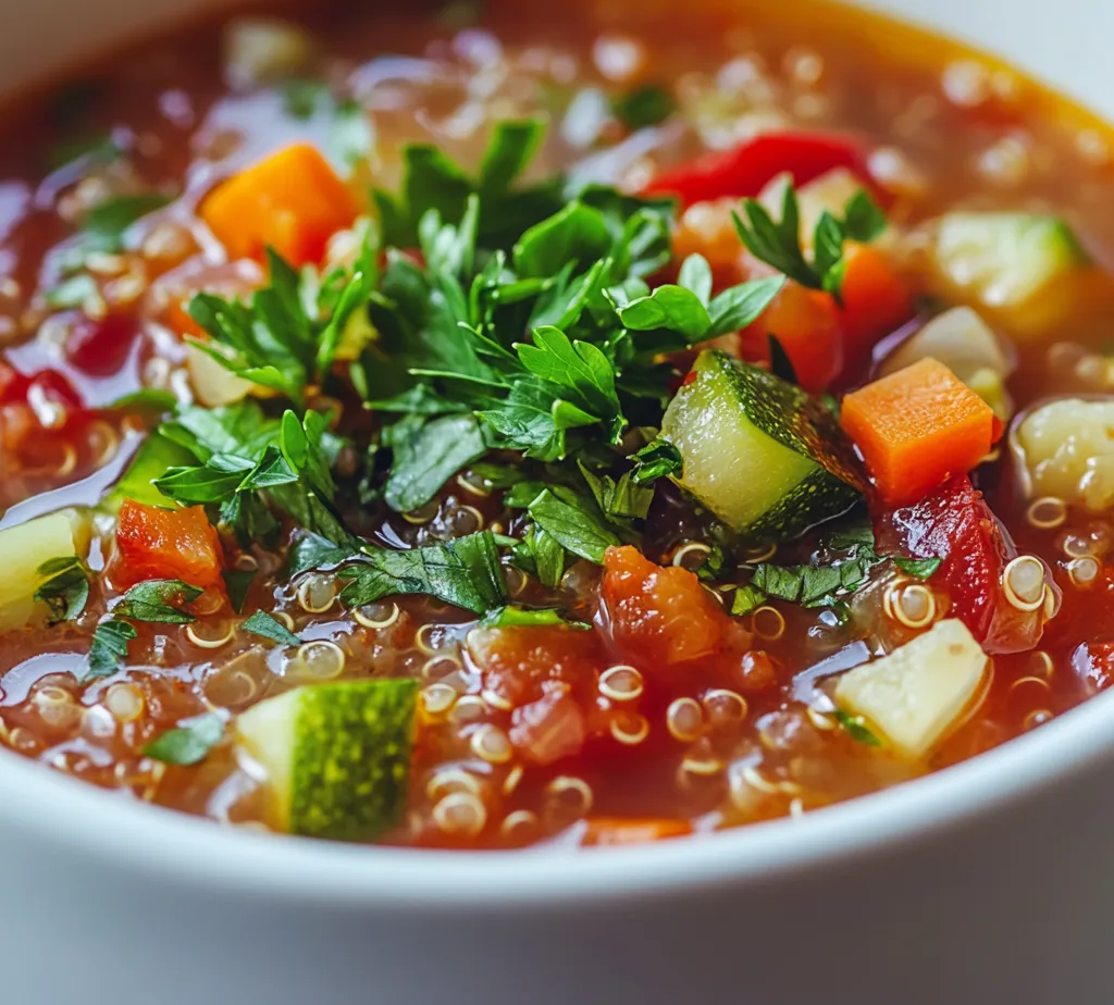 Hearty quinoa vegetable soup is the epitome of comfort food with a nutritious twist. This wholesome dish harmoniously blends vibrant vegetables and protein-packed quinoa, making it an ideal choice for anyone seeking a nourishing meal without compromising on taste. The combination of ingredients offers a medley of textures and flavors, creating a delightful soup that warms the soul.