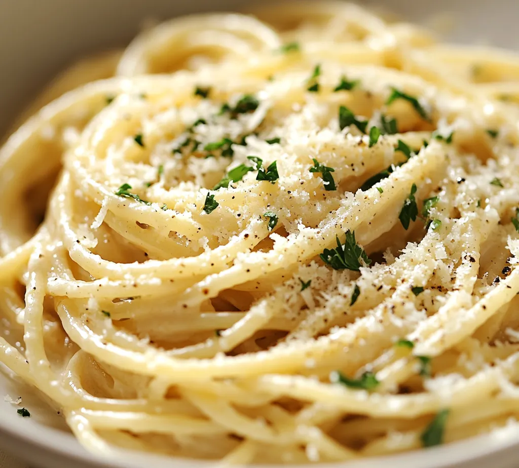 Garlic Parmesan Pasta Delight is a simple yet incredibly flavorful dish that epitomizes the comfort of home cooking. This recipe allows the rich and buttery essence of garlic to intermingle seamlessly with the nutty aroma of Parmesan cheese, creating a harmonious blend that coats each strand of pasta. The optional red pepper flakes add a lovely hint of heat, making it perfect for those who enjoy a bit of spice. Whether you're preparing a quick weeknight meal or hosting a casual dinner party, this pasta dish caters to all occasions.