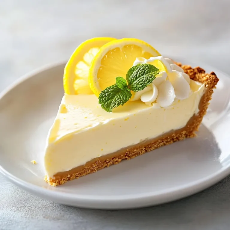 The Lemon Delight Cream Pie is a tantalizing dessert perfect for any occasion. With its refreshingly tangy lemon flavor and creamy texture, this pie is designed to impress your guests and brighten up any meal. Imagine a dessert that combines the tartness of fresh lemon juice with a sweet, smooth filling, all nestled in a crisp graham cracker crust. This no-bake pie is not only simple in its construction but also manages to deliver a vibrant zesty finish, making it an ideal treat for warm weather gatherings or special celebrations.