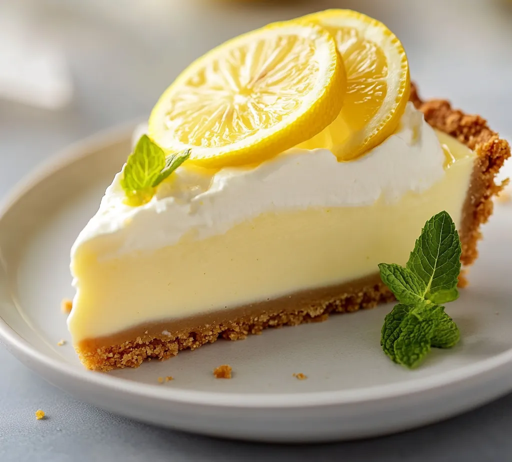 The Lemon Delight Cream Pie is a tantalizing dessert perfect for any occasion. With its refreshingly tangy lemon flavor and creamy texture, this pie is designed to impress your guests and brighten up any meal. Imagine a dessert that combines the tartness of fresh lemon juice with a sweet, smooth filling, all nestled in a crisp graham cracker crust. This no-bake pie is not only simple in its construction but also manages to deliver a vibrant zesty finish, making it an ideal treat for warm weather gatherings or special celebrations.