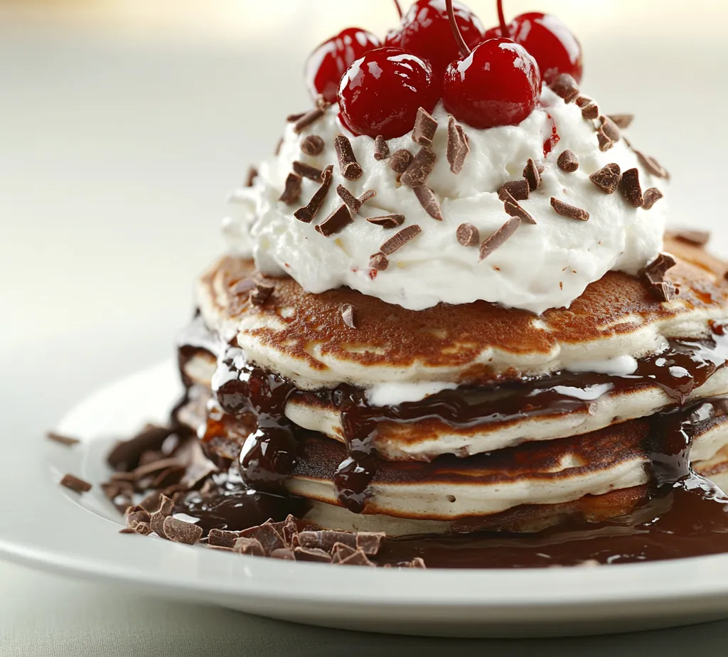 Delve into the delightful world of breakfast with these Decadent Black Forest Pancakes. Perfect for a special occasion or a sumptuous weekend treat, this recipe combines the rich flavors of cocoa and chocolate with the vibrant taste of cherries. Each bite is a delicious reminder of the classic Black Forest cake, transformed into a breakfast staple that is both indulgent and satisfying.
