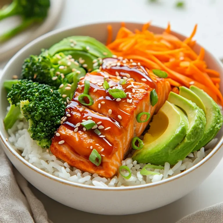 The Sriracha Honey Glazed Salmon Bowl is a delightful fusion dish that combines the rich flavors of salmon marinated in a spicy-sweet sauce with fresh vegetables and a hearty grain base. This recipe brings together wholesome ingredients to create a satisfying meal that’s both nutritious and easy to prepare. Perfect for weeknight dinners or meal prepping, these bowls are not only delicious but also visually appealing, making them a favorite for any occasion. Whether you’re looking to impress guests or simply seeking a convenient and healthy dinner option, these bowls encapsulate vibrant flavors and textures that will leave you craving more.