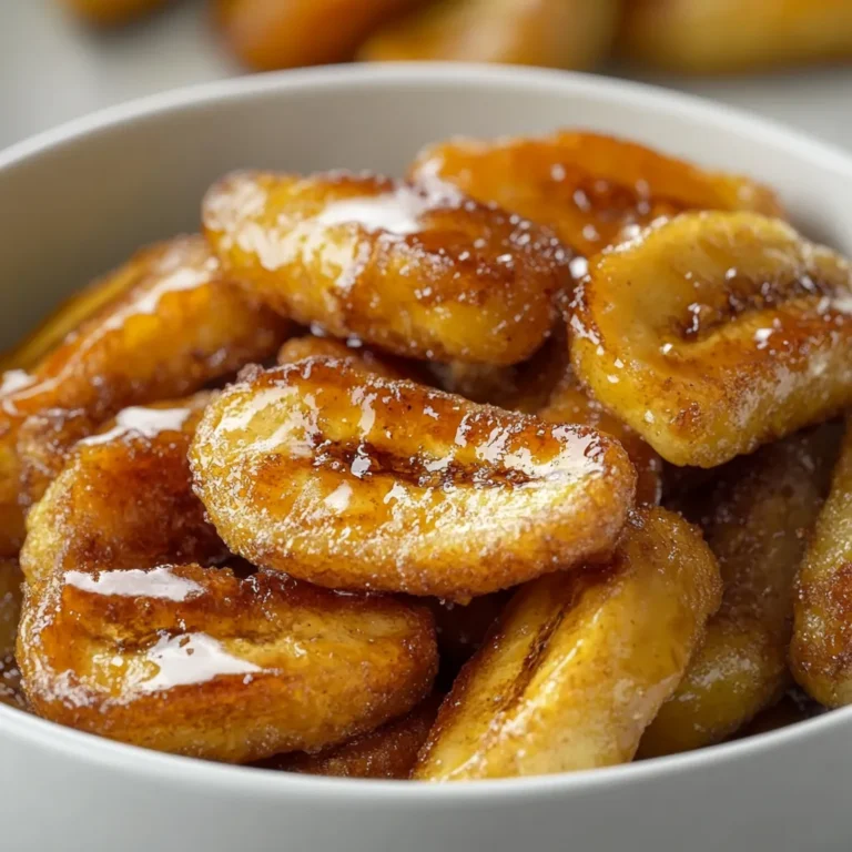 Crispy Caramel Air-Fried Bananas are a delightful treat that perfectly combines sweet flavors with a satisfying crunch. This easy recipe transforms ripe bananas into a heavenly dessert that is ideal for both indulgent snacks and elegant dinner parties. The sweetness of the bananas is complemented by a caramelized coating of brown sugar and cinnamon, making this a crowd-pleaser for all ages. Enjoy them warm, drizzled with honey or maple syrup, and garnish with fresh mint leaves for an inviting presentation.
