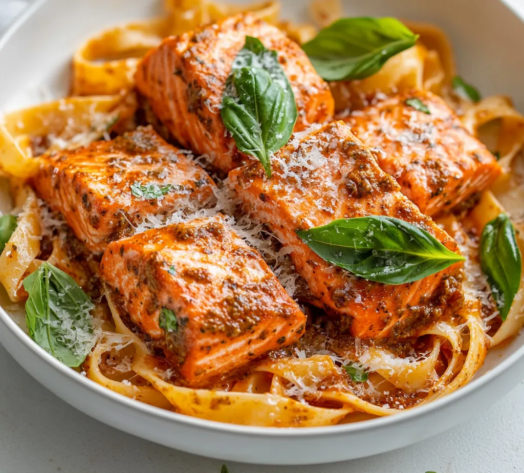 In the world of culinary delights, few dishes can compete with the rich flavors and comforting textures of salmon in creamy red pesto sauce. This recipe not only elevates the natural taste of salmon but pairs it beautifully with a decadent sauce that is both simple to make and deeply satisfying. Salmon fillets, cooked until flaky and tender, are enveloped in a luxurious combination of heavy cream and vibrant red pesto, making this dish a standout. The incorporation of fresh lemon zest and juice adds a zesty brightness, thus balancing the richness of the creamy sauce.