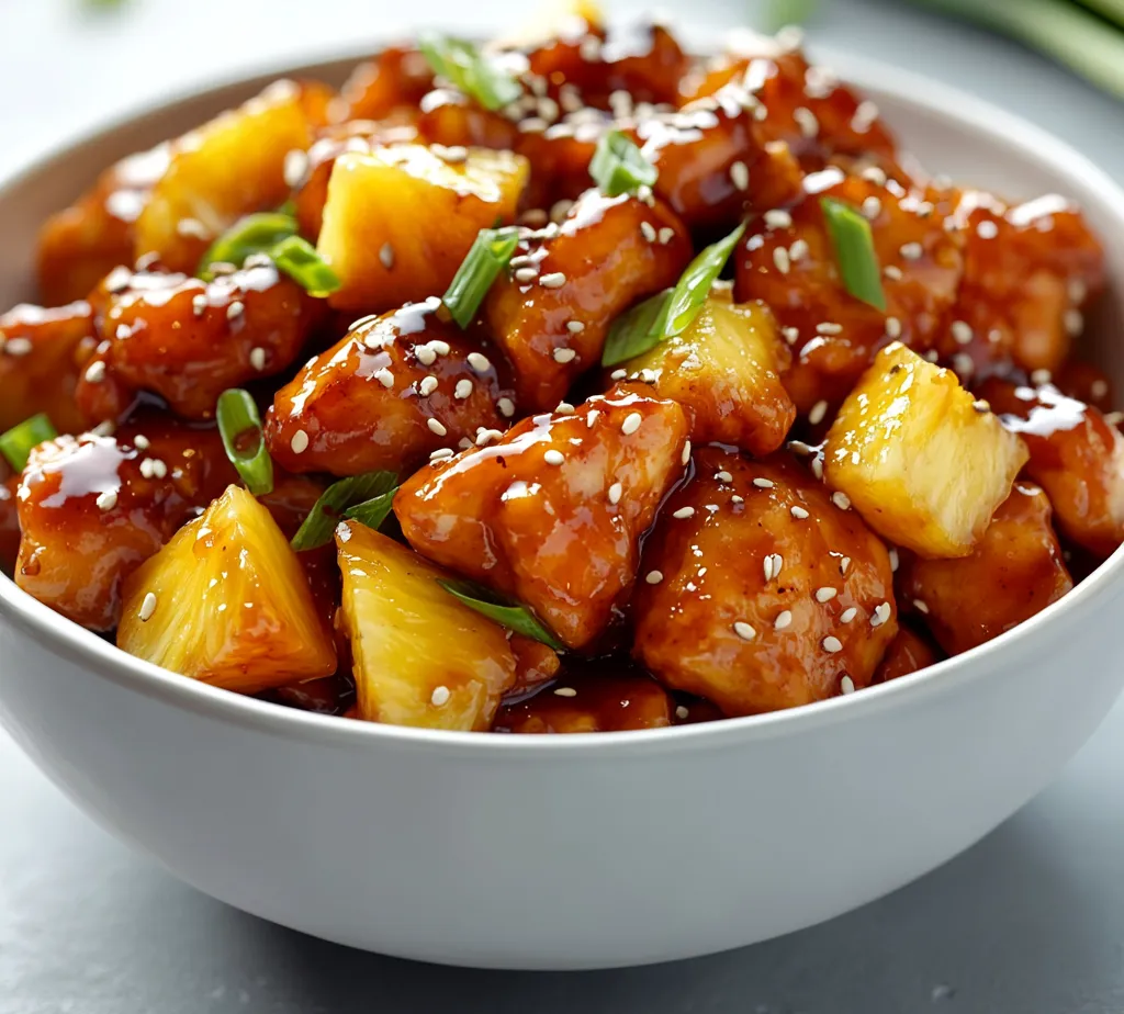 The Sweet and Sticky Pineapple Chicken Delight is a delightful fusion of flavors that transports your taste buds to a tropical paradise. This dish combines tender chicken thighs with the natural sweetness of pineapple, all enveloped in a sticky sauce that promises to please anyone at the dinner table. With the perfect balance of savory and sweet, each bite is a testament to the wonderful interplay of taste and texture. The hint of spice from red pepper flakes enhances the overall flavor profile, making it a savory experience worth savoring.