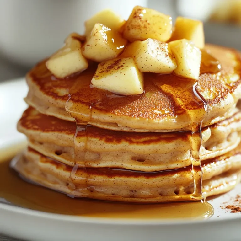 Fluffy Apple Cinnamon Pancakes Delight are an indulgent yet simple breakfast option that can elevate any morning. With their tender texture and warm, inviting aroma, these pancakes are ideal for cozy weekends or special brunch gatherings with family and friends. The combination of fresh apples, ground cinnamon, and a drizzle of maple syrup creates a delightful symphony of flavors that is sure to please everyone at your table.
