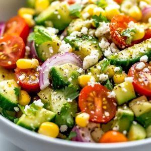 Avocado Delight Salad is a refreshing and vibrant dish that embodies the essence of fresh ingredients. This delightful salad showcases the creamy richness of ripe avocados, balanced by the zesty kick of red onion and the sweetness of juicy cherry tomatoes and corn. Its colorful composition not only appeals to the eyes but also tantalizes the taste buds, making it a perfect addition to any meal.