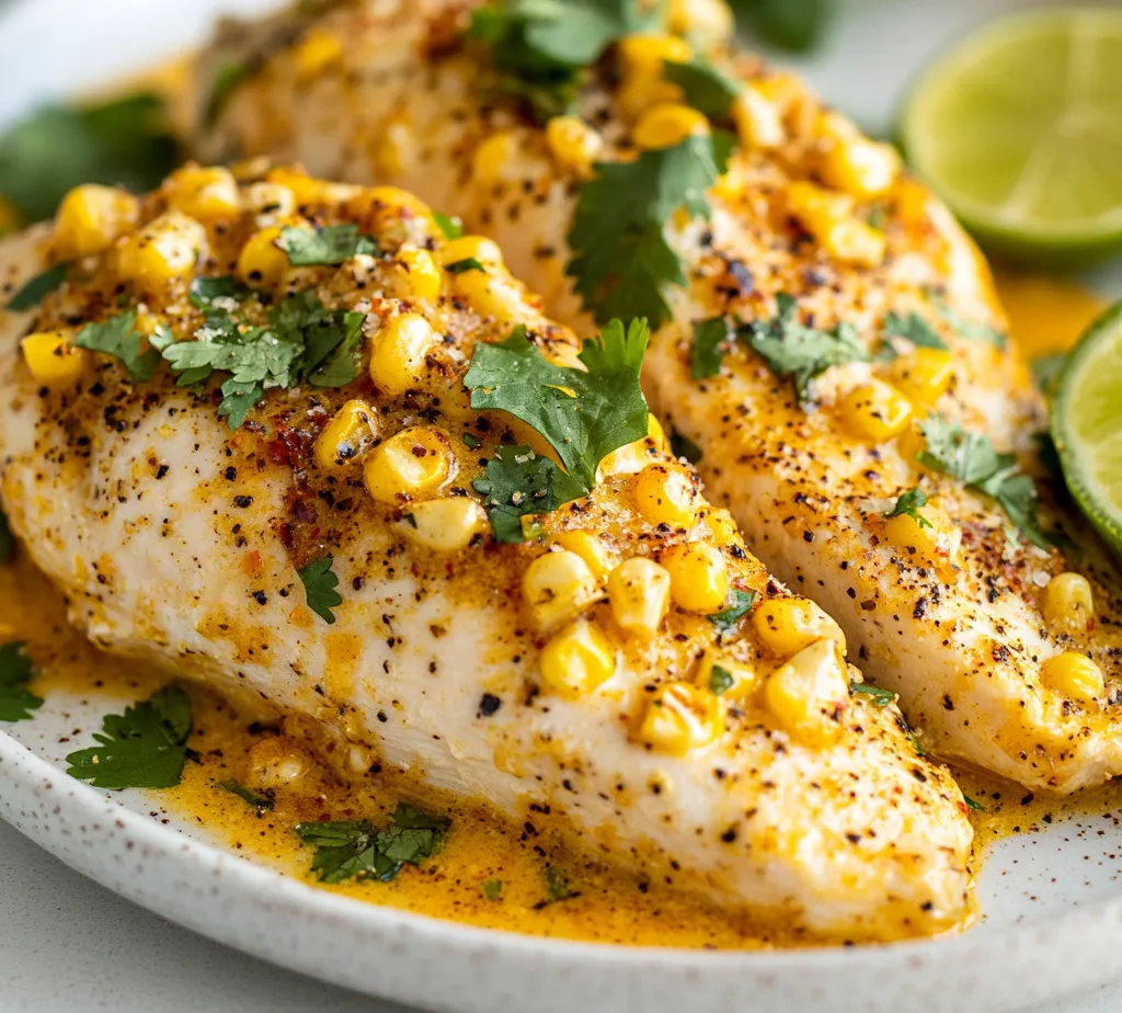 Explore the vibrant flavors of Mexico with this delightful take on baked chicken breasts. This recipe for Mexican Street Corn Baked Chicken Breast combines juicy, seasoned chicken with a creamy, savory corn sauce, making it an easy yet impressive dish perfect for any dinner table. The harmony of flavors is reminiscent of traditional elote, a popular Mexican street food featuring corn on the cob slathered with creamy toppings, spices, and cheese. In this recipe, the essence of that beloved dish is transformed into a sumptuous baked chicken, providing a unique meal that is both comforting and indulgent.