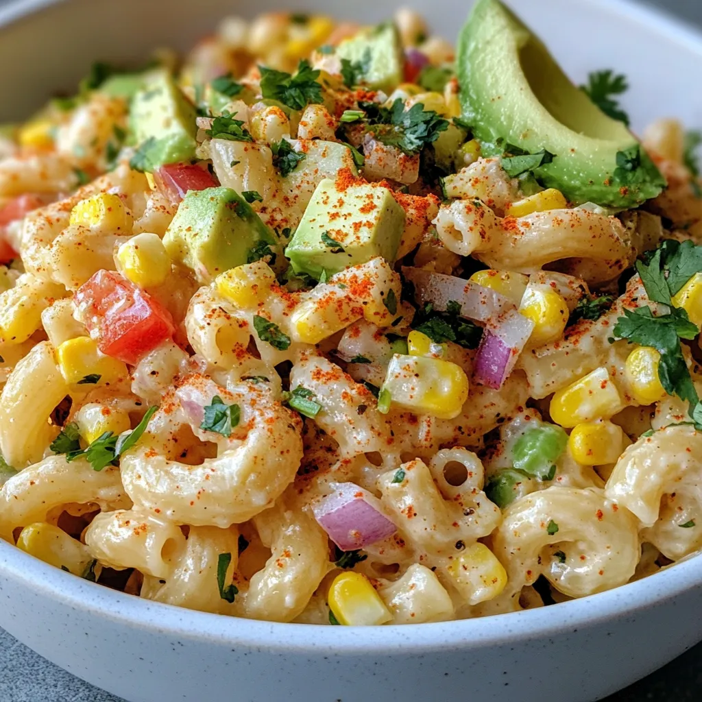 Mexican Street Corn Pasta Salad is a vibrant and refreshing dish that beautifully encapsulates the bold flavors of traditional Mexican street corn while incorporating the delightful texture of pasta. This recipe takes the essence of elote, which is corn on the cob slathered in creamy toppings, and transforms it into a delightful pasta salad that is perfect for any occasion. The combination of sweet corn, crunchy vegetables, creamy dressing, and fresh herbs creates a playful medley of flavors and textures that will tantalize your taste buds.