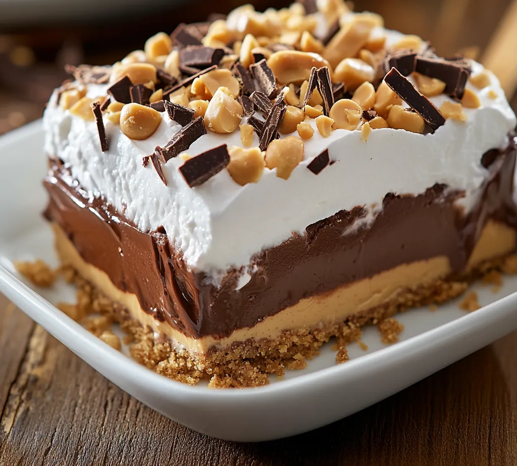The Decadent Chocolate Peanut Butter Layer Dessert is an irresistible treat that perfectly marries two beloved flavors: rich chocolate and creamy peanut butter. Each layer brings its charm, creating an indulgence that not only satisfies your sweet cravings but also leaves a lasting impression on anyone who tries it. The visual appeal, with its distinct layers of colors and textures, makes it a showstopper at any gathering.