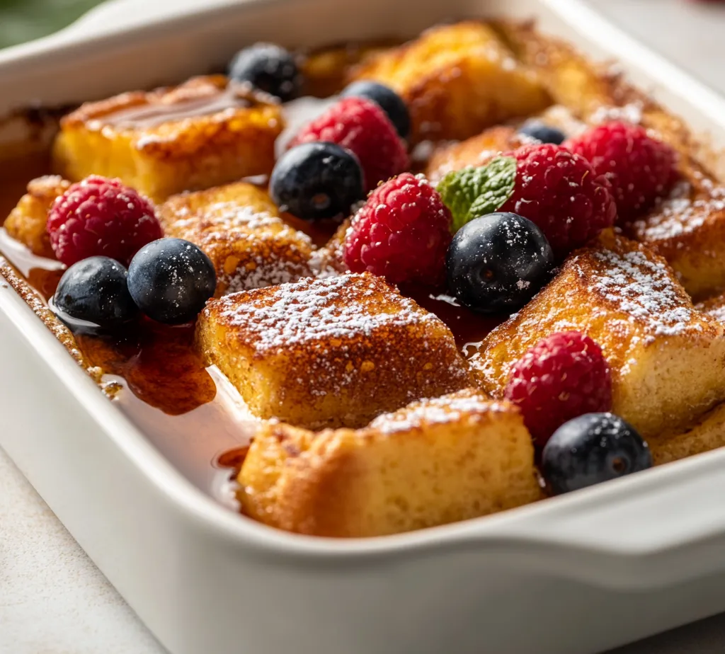 The Overnight French Toast Casserole is a delightful dish that brings a warm, comforting, and rich experience right to your breakfast table. Infused with the sweet notes of vanilla and cinnamon and topped with a luscious drizzle of maple syrup, this casserole offers a twist on the classic French toast, making it suitable for gatherings and special occasions. The beauty of this dish lies in its ability to be prepared the night before, allowing for a stress-free morning. Imagine waking up to the tantalizing aroma of French toast baking in the oven, transforming your kitchen into a cozy haven.