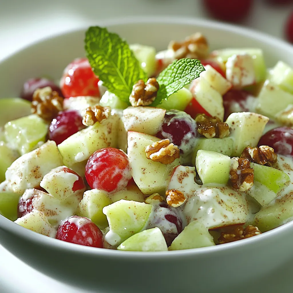 The Crisp Cinnamon Apple Grape Salad with a Flavorful Twist is a delightful and refreshing dish that combines the sweetness of apples and grapes with the crunch of walnuts and celery. This colorful salad is perfect for those looking for a light yet satisfying option, whether as a side dish for a family meal or a refreshing addition to a summer picnic. Each bite offers a medley of flavors and textures that are hard to resist, making it an ideal choice for any occasion.