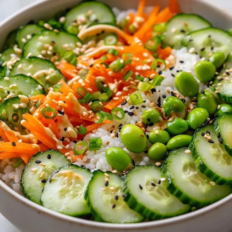 Exploring the world of sushi doesn't always involve rolling and slicing delicate ingredients into intricate shapes. Enter the Refreshing Cucumber Sushi Salad—a vibrant and nutritious alternative that brilliantly combines fresh vegetables with sushi rice, creating a delightful fusion of flavors and textures. This dish captures the essence of sushi in a fresh, innovative way, making it ideal for those who enjoy the taste of sushi but prefer a lighter, more accessible form.