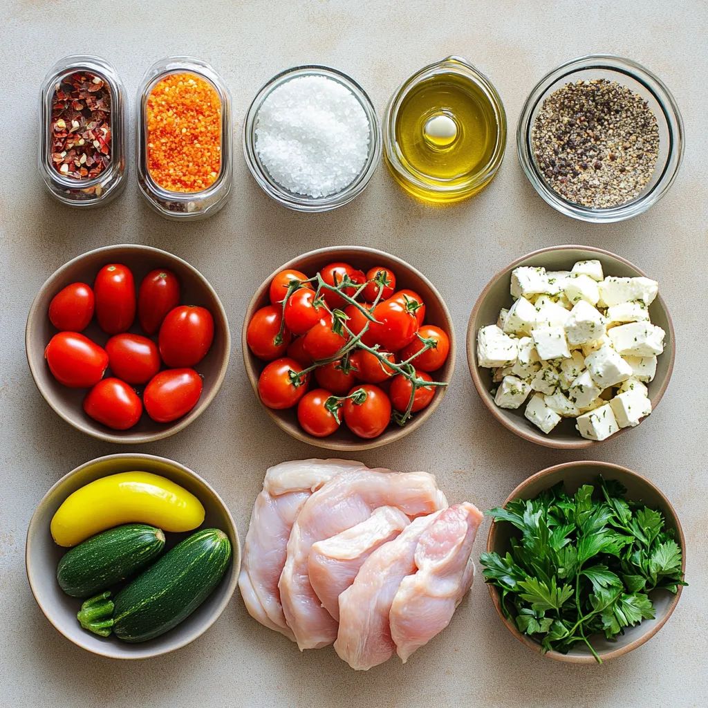 The Mediterranean Chicken and Zucchini Delight is a flavorful and vibrant dish that captures the essence of Mediterranean cuisine. This recipe combines fresh vegetables, tender chicken, and creamy feta cheese, making it as delicious as it is colorful. Each bite offers a burst of flavor, creating a satisfying experience that delights the taste buds. It not only looks appealing but is also packed with nutrients, providing a wholesome meal option for health-conscious eaters.