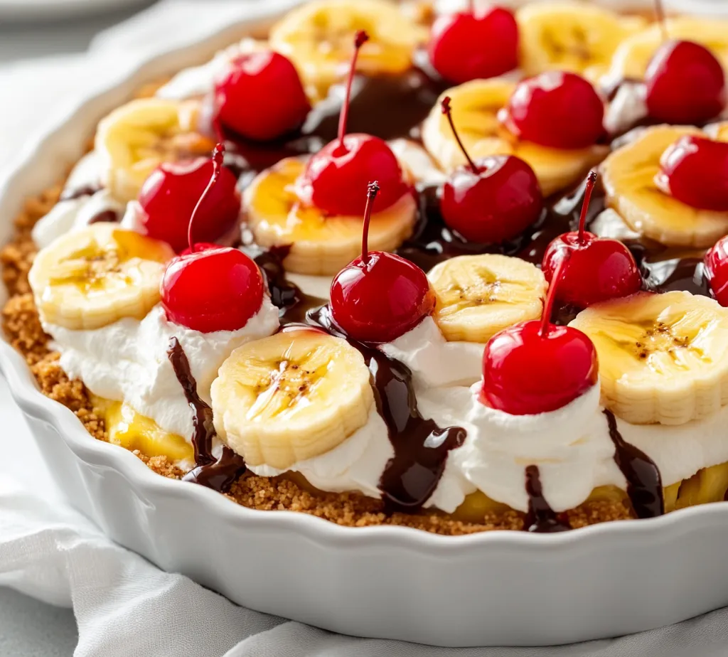 This no-bake banana split dessert is the perfect summer treat, combining all the flavors of a classic banana split into a creamy, indulgent delight. Ideal for gatherings or a sweet family dessert, this recipe requires no baking and is easy to prepare, making it a favorite for both seasoned cooks and kitchen novices alike. With ripe bananas, fresh strawberries, and crushed pineapple layered upon a smooth cream cheese mixture and graham cracker crust, this dessert offers a refreshing respite on a warm day.