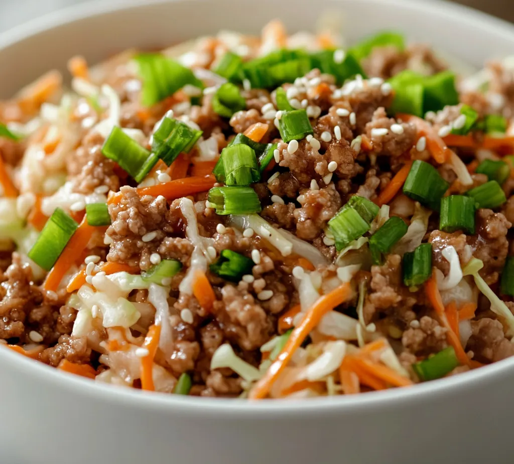 Savory Egg Roll in a Bowl Delight is a modern twist on the traditional egg roll that encapsulates all the cherished flavors and textures without the hassle of deep-frying. With a delightful medley of ground pork, vibrant vegetables, and a savory sauce, this dish provides an uncomplicated way to enjoy classic Asian flavors in a simplified format. Ideal for busy weeknights, this recipe delivers deliciousness and satisfaction in each bite, making it a perfect choice for families or meal prep enthusiasts.