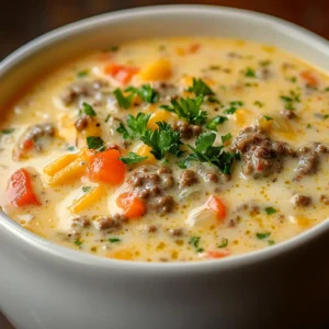 Exploring the comforting flavors of a cheeseburger in a bowl, Creamy Cheeseburger Soup Extravaganza combines the rich tastes of savory beef, creamy cheese, and hearty vegetables to create a meal that is both satisfying and indulgent. This dish not only encapsulates the essence of a classic cheeseburger but also presents it in a way that is perfect for those chilly evenings or whenever you crave a warm, hearty soup. The delightful blend of ingredients creates a creamy texture that is sure to please even the pickiest eaters in your household.