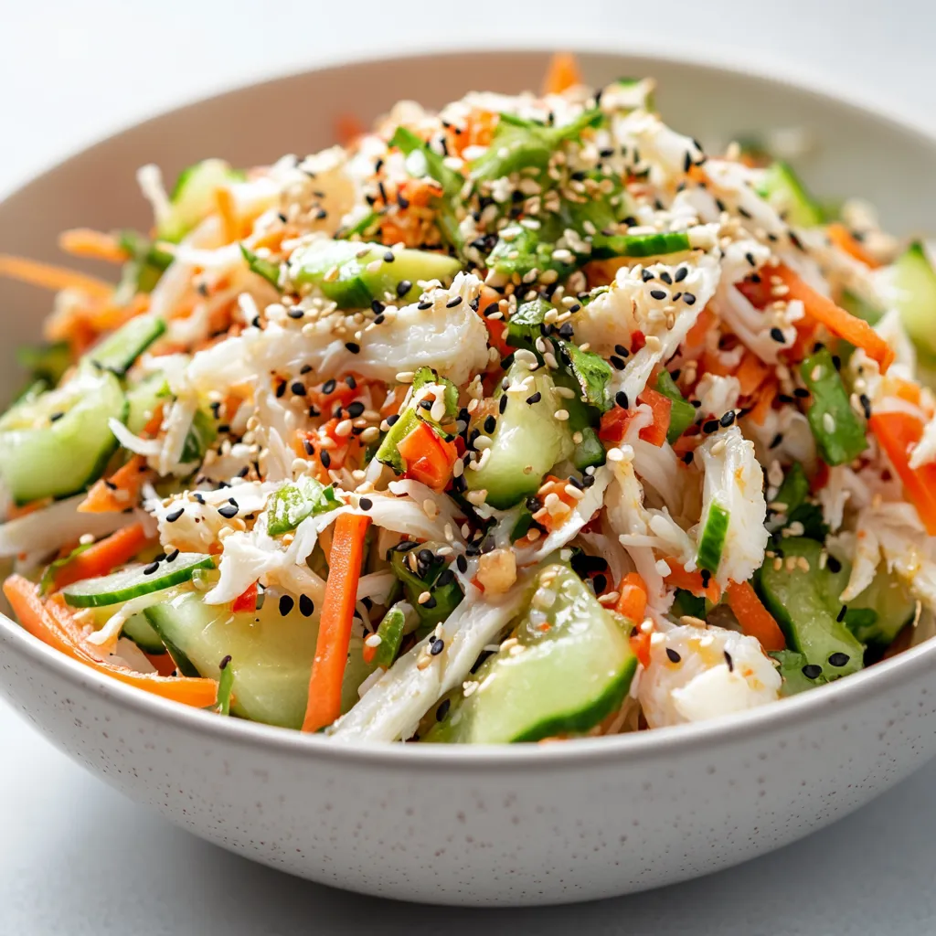 The Kani Salad Extravaganza is a delightful dish that effortlessly blends flavors and textures, making it perfect for a refreshing meal or appetizer. This vibrant salad combines the succulent taste of imitation crab meat with crisp, fresh vegetables, resulting in a dish that's not just visually appealing but also packed with nutrients. The balance of flavors from the creamy dressing enhances the natural taste of each component, creating a delightful culinary experience.