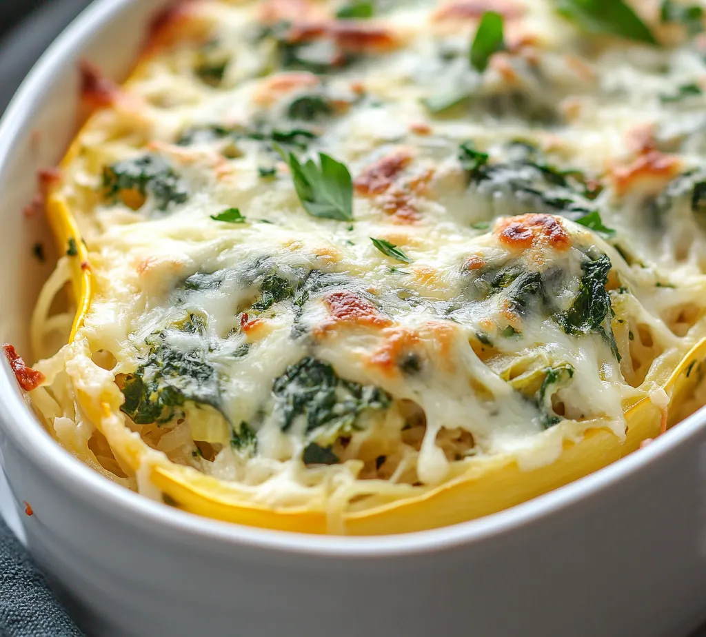 The marriage of flavors in Spinach and Artichoke Stuffed Spaghetti Squash offers a delightful twist to traditional comfort food. This dish not only brings a vibrant color palette to your table but also provides a healthy alternative to pasta. The creamy filling composed of artichoke hearts and fresh spinach nestled in the tender strands of spaghetti squash creates an exquisite harmony of textures and flavors that is simply irresistible. It’s rich in nutrients, making it an excellent choice for those seeking a lighter yet satisfying meal.
