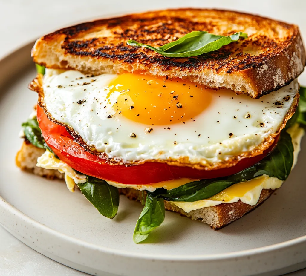 The perfect blend of textures and flavors makes the Sunny-Side Egg and Tomato Panini an irresistible option for any meal. Highlighting creamy eggs and fresh tomatoes, this dish captures the essence of comfort food while being quick to prepare. Whether you’re looking for a satisfying breakfast, a delightful lunch, or a light dinner, this panini is sure to please. The marriage of a crisp, golden crust and the lush fillings create a delightful experience with each bite, ensuring this panini becomes a staple in your culinary repertoire. Pair it with a side salad or enjoy it on its own; the Sunny-Side Egg and Tomato Panini is versatile enough to shine at any time of day.