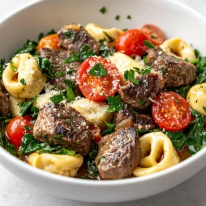 One-pan meals have quickly become a beloved solution for those seeking convenience and flavor in their cooking routines. They are the epitome of simplicity, allowing busy individuals and families to whip up delicious dinners without overwhelming cleanup tasks afterwards. Among these treasures is the One-Pan Cowboy Butter Tortellini with Steak Bites, a home-cooked wonder that unites the rich flavors of tender steak, creamy tortellini, and vibrant vegetables in a single skillet.