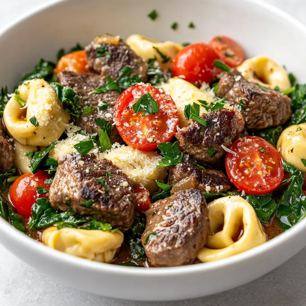 One-pan meals have quickly become a beloved solution for those seeking convenience and flavor in their cooking routines. They are the epitome of simplicity, allowing busy individuals and families to whip up delicious dinners without overwhelming cleanup tasks afterwards. Among these treasures is the One-Pan Cowboy Butter Tortellini with Steak Bites, a home-cooked wonder that unites the rich flavors of tender steak, creamy tortellini, and vibrant vegetables in a single skillet.