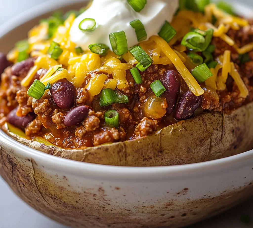 Chili-stuffed baked potatoes are a quintessential comfort food that brings warmth and joy to any dining table. This dish not only satisfies cravings with its hearty filling but also serves as a convenient meal that can be customized to suit the tastes of everyone in the family. Whether you prefer a robust beef chili or a savory vegetarian option, these potatoes provide the ideal vessel for a delightful mixture of flavors and textures.