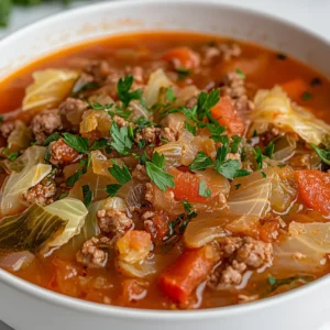 Explore the warmth and comfort of Cabbage Roll Soup with this detailed recipe, perfect for chilly evenings. This hearty dish combines the flavors of classic cabbage rolls in a sumptuous soup form, making it a family favorite. The unique melding of tender cabbage, savory meat, and fragrant spices promises a satisfying meal for everyone, offering both taste and nutrition in one bowl.