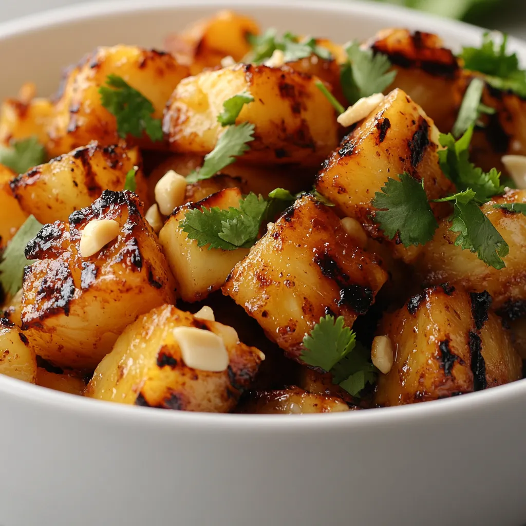 Discover the delightful fusion of sweet and spicy with this Sweet and Spicy Pineapple Delight. This recipe perfectly balances the juicy freshness of ripe pineapple with zesty lime, honey's natural sweetness, and a kick of crushed red pepper flakes. Whether you’re looking for a unique side dish, a refreshing dessert, or a stunning appetizer, this dish is sure to impress. The vibrant colors and contrasting flavors will elevate any gathering, making it an ideal choice for summer barbecues, casual family dinners, or festive occasions.