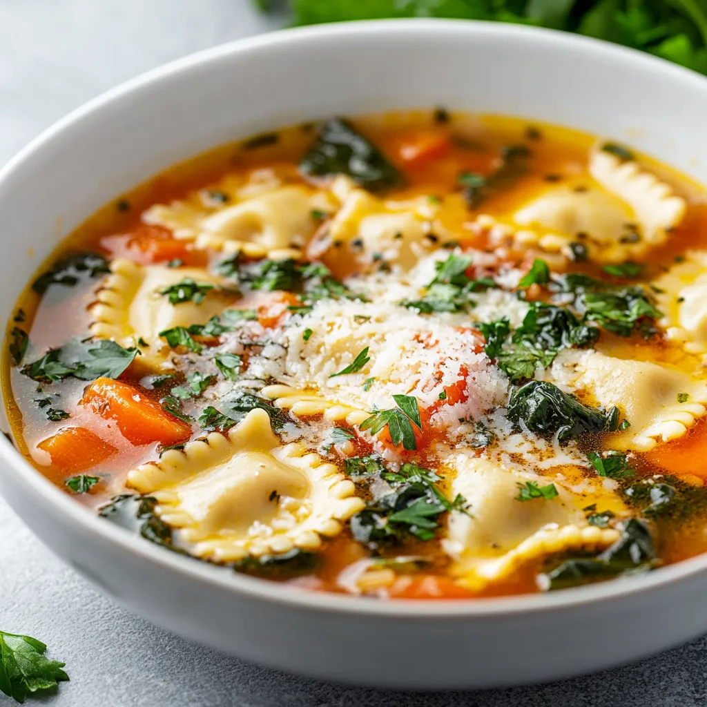 The warmth of a hearty soup is the perfect remedy for chilly days, and there’s nothing quite like a comforting bowl of ravioli soup to envelop you in coziness. This warm and hearty one-pot ravioli soup is a delightful blend of vibrant vegetables, tender ravioli, and rich, savory broth. Each spoonful not only warms the body but also nourishes the soul. With its simple preparation and wholesome ingredients, this dish stands as an ideal choice for a family dinner or a solitary indulgence on a cold evening.
