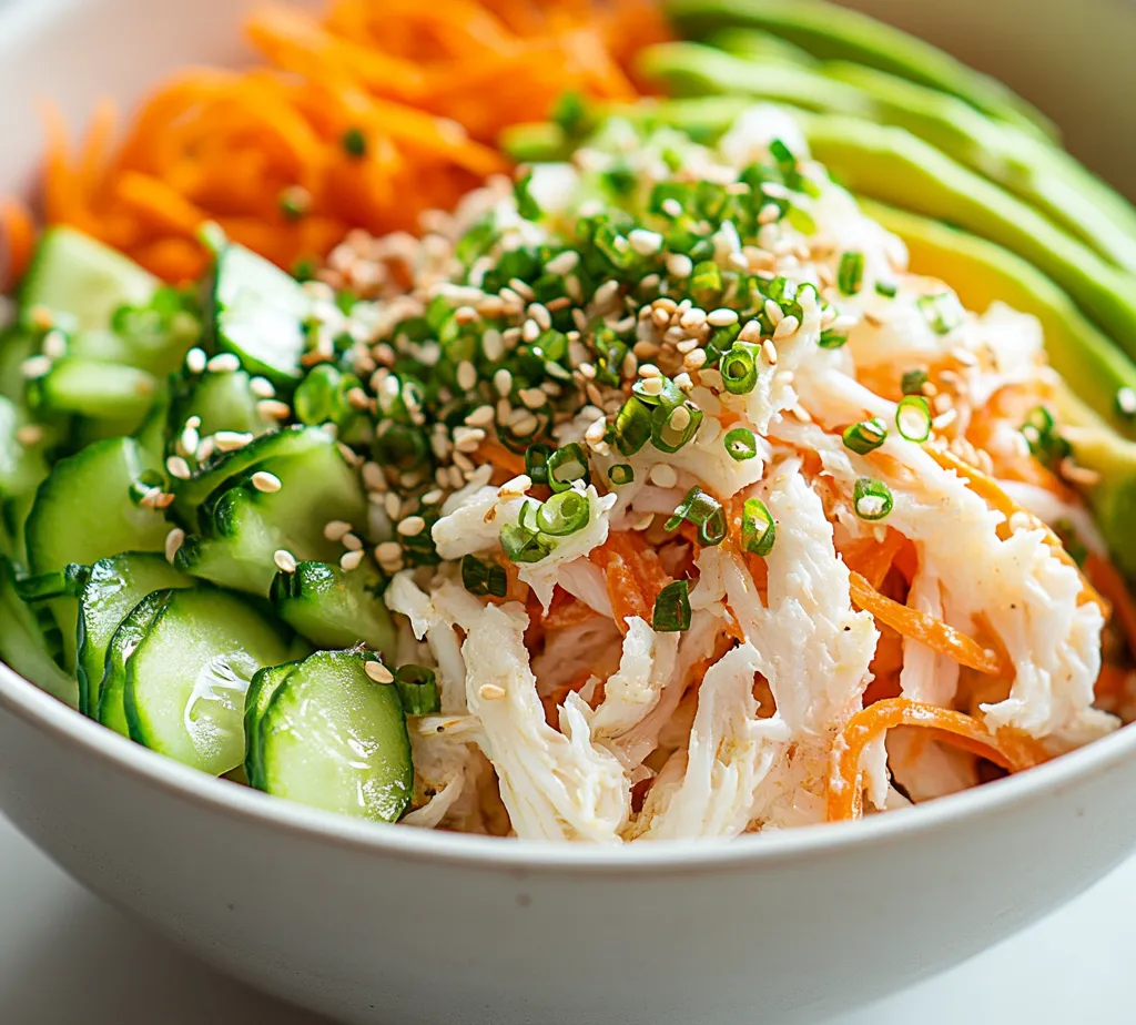 The Kani Salad Extravaganza is a delightful dish that effortlessly blends flavors and textures, making it perfect for a refreshing meal or appetizer. This vibrant salad combines the succulent taste of imitation crab meat with crisp, fresh vegetables, resulting in a dish that's not just visually appealing but also packed with nutrients. The balance of flavors from the creamy dressing enhances the natural taste of each component, creating a delightful culinary experience.