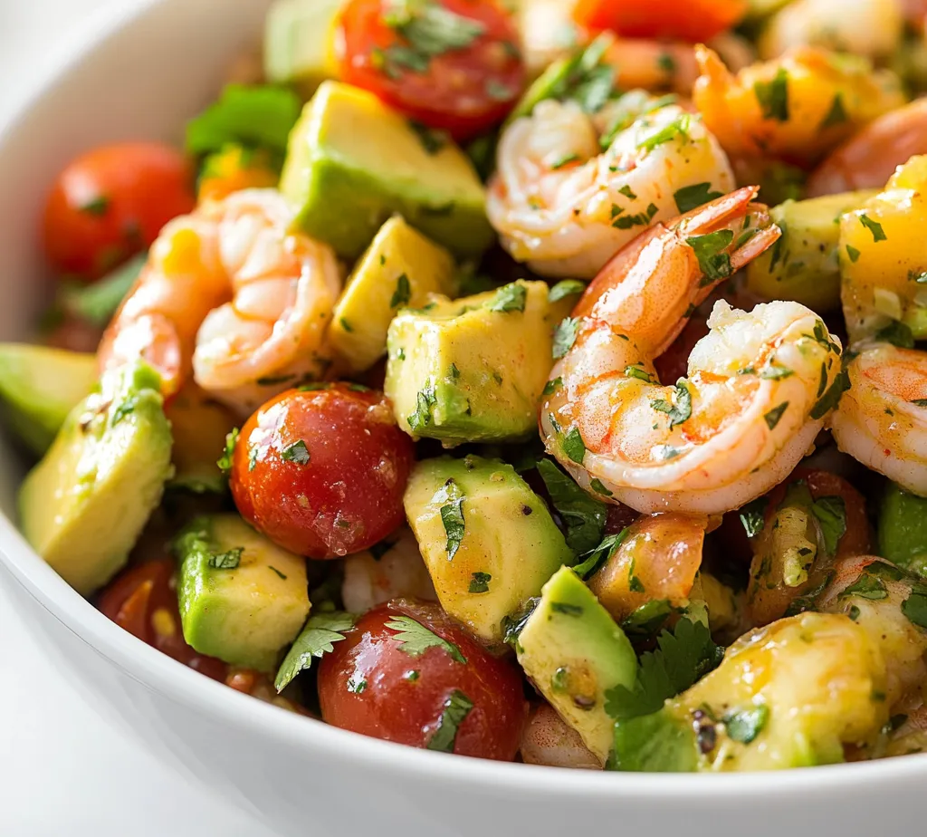 The Shrimp and Avocado Salsa Salad is a vibrant and refreshing dish that perfectly combines the luxurious taste of shrimp with the creamy texture of avocados. This salad is not only visually appealing with its colorful ingredients but also packs a punch of flavor that will delight your palate. Whether you're hosting a summer gathering, enjoying a casual family dinner, or seeking a light lunch option, this salad offers versatility that can fit any occasion.