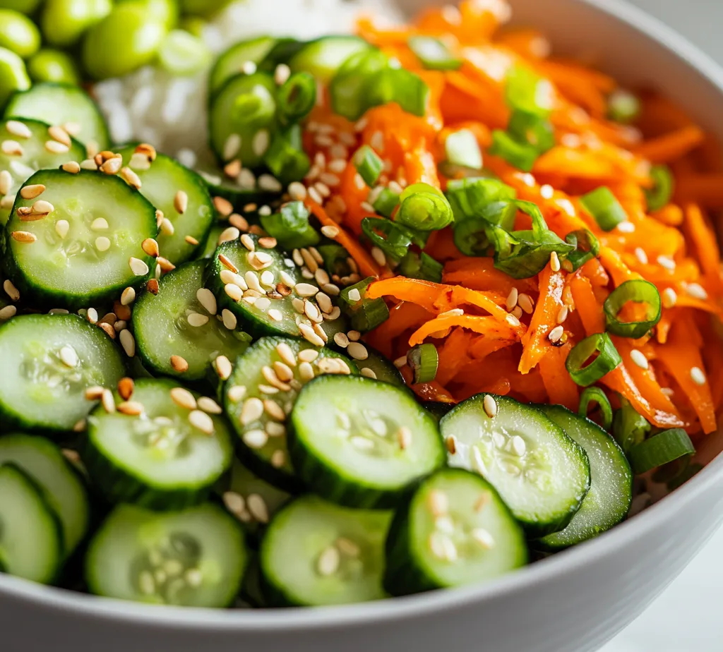 Exploring the world of sushi doesn't always involve rolling and slicing delicate ingredients into intricate shapes. Enter the Refreshing Cucumber Sushi Salad—a vibrant and nutritious alternative that brilliantly combines fresh vegetables with sushi rice, creating a delightful fusion of flavors and textures. This dish captures the essence of sushi in a fresh, innovative way, making it ideal for those who enjoy the taste of sushi but prefer a lighter, more accessible form.
