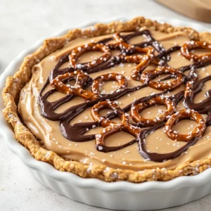 Indulge in the luscious layers of the Peanut Butter Pretzel Delight Pie, a dessert that effortlessly marries the best of both worlds: salty and sweet. This pie features a unique crust made from crushed pretzels, offering a delightful crunch, which harmonizes beautifully with the creamy filling of peanut butter and whipped cream. Each slice is not only a treat for your taste buds but also a visual delight, showcasing the interplay of textures that can elevate any occasion.