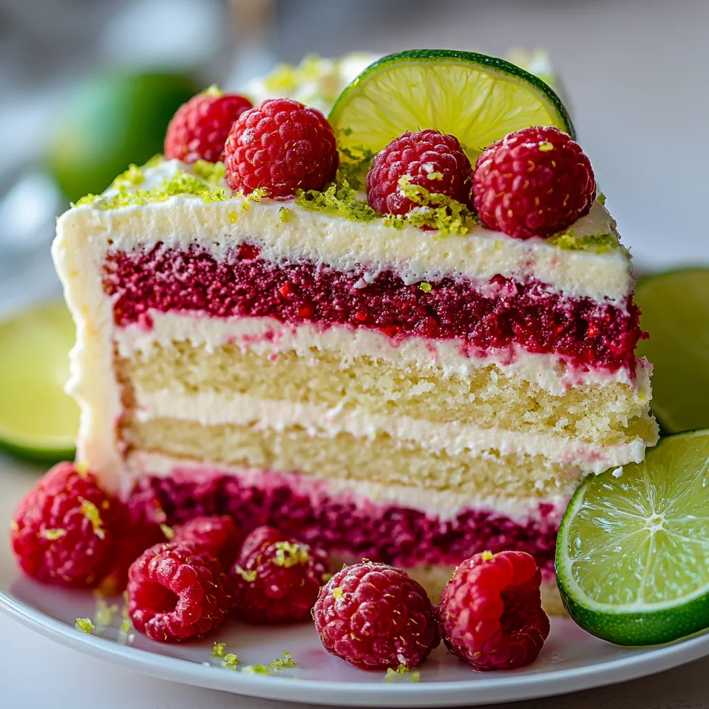 The Raspberry Key Lime Delight Cake is a refreshing and zesty dessert that perfectly captures the essence of summer. With its beautifully layered structure, this cake combines the tart brightness of key limes with the sweet, vibrant flavor of fresh raspberries, creating a delightful harmony that your tastebuds will savor. Perfect for picnics, birthday celebrations, or any festive gathering, the cake showcases an indulgent interplay of textures and flavors that is sure to impress your guests.