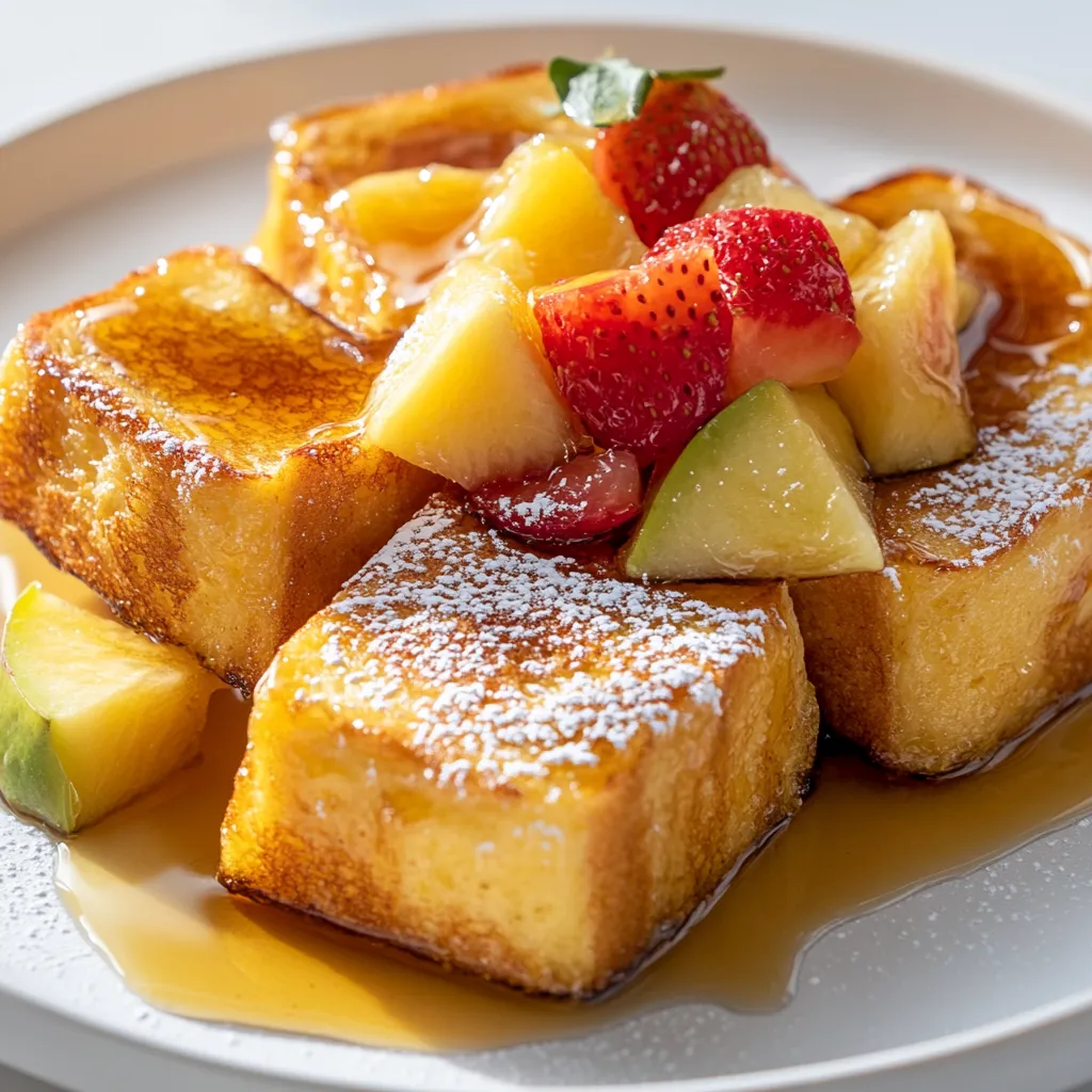 Introducing a delightful fusion that brings the magic of the tropics to your breakfast table: Tropical Hawaiian Roll French Toast Bliss. This dish captivates the palate with the sweet, soft texture of Hawaiian rolls, transforming them into a luxurious French toast that’s not just delicious but also visually appealing. Imagine biting into a golden-brown, warm slice with hints of vanilla and cinnamon, transporting you to a sunny beach even on the cloudiest days.