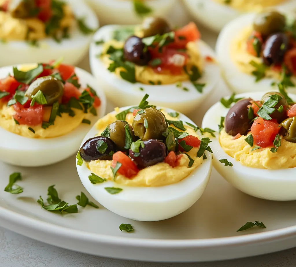 Delve into the world of appetizing snacks with a delectable twist on a classic favorite—Muffuletta-Style Deviled Eggs. This recipe infuses traditional deviled eggs with the vibrant flavors of olives, roasted red peppers, and spices, transforming a simple dish into an elegant appetizer perfect for any occasion. The Muffuletta, originating from New Orleans, is famously known for its hearty combination of flavors in a sandwich form, and this deviled egg rendition captures that essence beautifully. Whether you’re hosting a gathering, preparing for a picnic, or looking for a unique treat to enjoy at home, these deviled eggs promise a burst of flavor in every bite.
