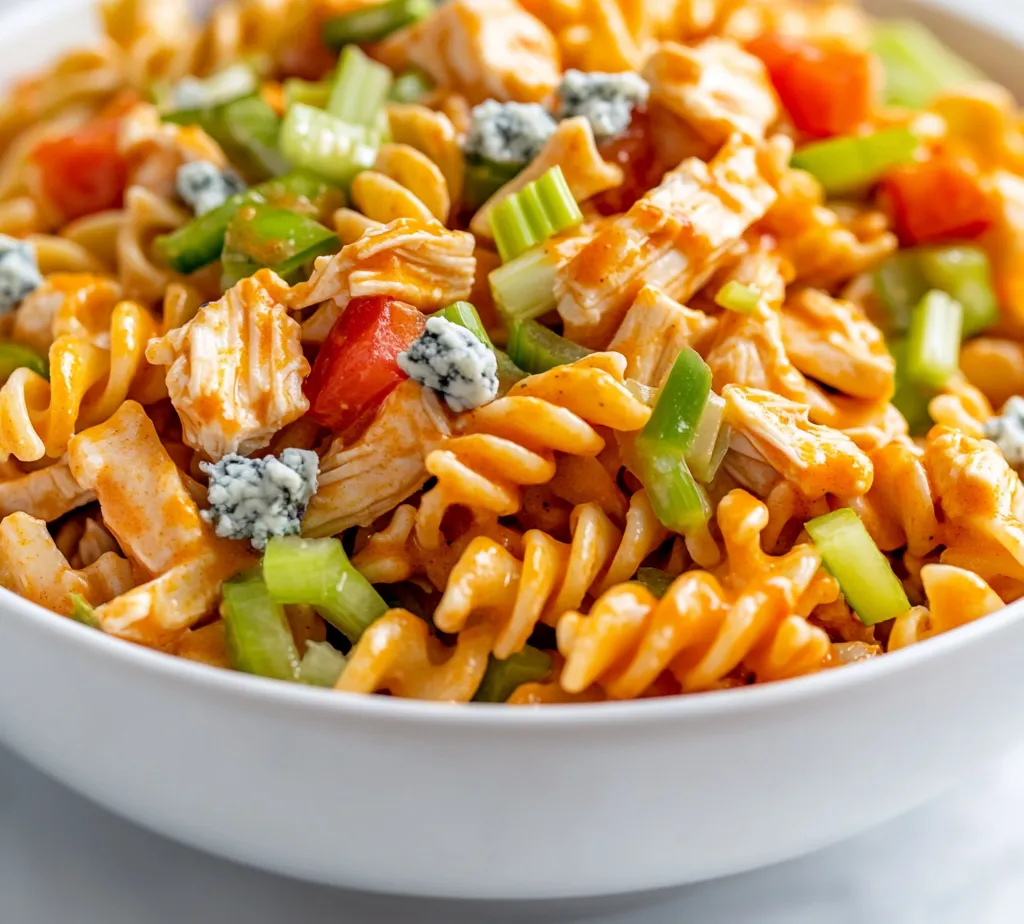Buffalo Chicken Pasta Salad is a perfect blend of hearty and flavorful ingredients that delivers a punch of taste in every bite. This dish combines the tantalizing heat of buffalo sauce with the creamy texture of ranch dressing, creating a delightful salad that's ideal for summer picnics, potlucks, or casual family dinners. The inclusion of rotini pasta adds a satisfying chew, while perfectly shredded chicken introduces an element of protein that makes it both filling and delicious.