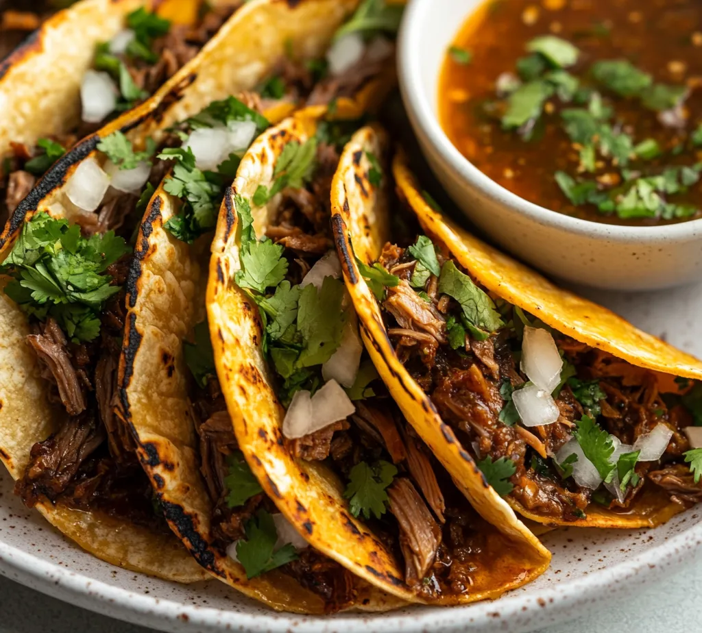 Explore the irresistible allure of Savory Birria Tacos, a deeply satisfying dish that captures the essence of traditional Mexican cuisine. Known for their rich flavors and tender meat, these tacos have become a beloved favorite among taco enthusiasts. The preparation involves a slow cooking technique that ensures the beef becomes succulent and flavorful, making each bite a delightful experience.