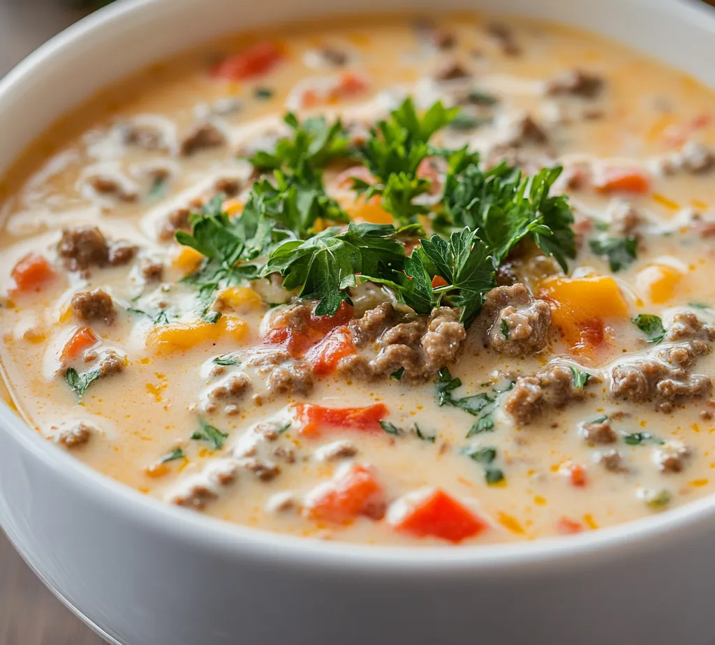 Exploring the comforting flavors of a cheeseburger in a bowl, Creamy Cheeseburger Soup Extravaganza combines the rich tastes of savory beef, creamy cheese, and hearty vegetables to create a meal that is both satisfying and indulgent. This dish not only encapsulates the essence of a classic cheeseburger but also presents it in a way that is perfect for those chilly evenings or whenever you crave a warm, hearty soup. The delightful blend of ingredients creates a creamy texture that is sure to please even the pickiest eaters in your household.