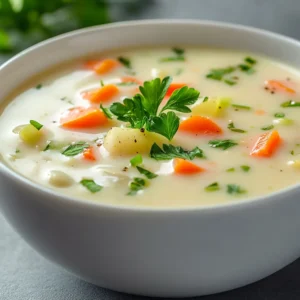 Delve into the world of comforting soups with this creamy Garden Vegetable Bliss Soup. This nourishing recipe is perfect for chilly days or whenever you crave a warm bowl of goodness. Packed with vibrant garden vegetables, it’s not just a feast for the stomach but also for the eyes. The colorful medley of fresh produce provides a delightful array of textures and flavors, making each spoonful a comforting experience. This soup celebrates seasonal vegetables, offering a wholesome and hearty option that can also serve as a delightful starter or a light meal. Enjoy the creamy consistency that encases the vegetables, enhancing their natural flavors and making the soup pure bliss.