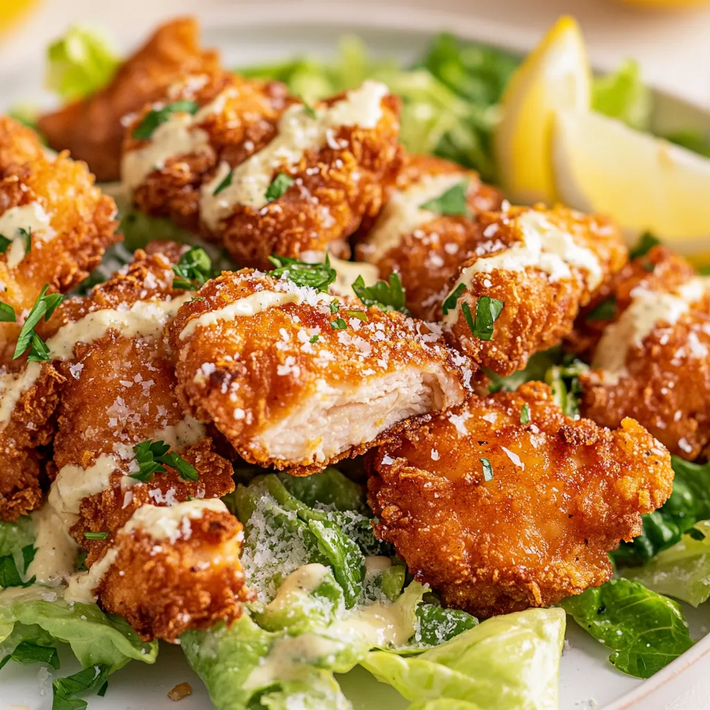 The Spicy Sweet Honey Chicken Caesar Salad is an enticing twist on a classic favorite, merging the rich flavors of Caesar salad with a delightful touch of sweet and spicy glazed chicken. The fusion of crispy, battered chicken and fresh greens introduces an exciting combination of textures and tastes that is sure to satisfy the palate. This vibrant salad adds a unique flair to the traditional Caesar, making it a standout choice for both casual lunches and dinner gatherings.