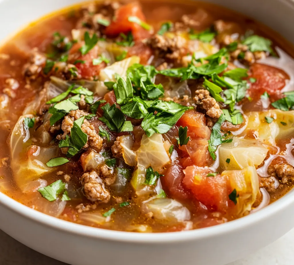 Explore the warmth and comfort of Cabbage Roll Soup with this detailed recipe, perfect for chilly evenings. This hearty dish combines the flavors of classic cabbage rolls in a sumptuous soup form, making it a family favorite. The unique melding of tender cabbage, savory meat, and fragrant spices promises a satisfying meal for everyone, offering both taste and nutrition in one bowl.