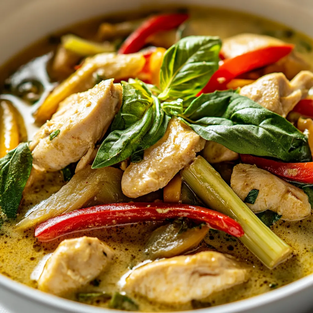 Thai cuisine is known for its bold and aromatic flavors, with a focus on fresh ingredients and spices. The Thai Green Curry Chicken Delight Recipe is a classic example of this, with its combination of chicken, green curry paste, and a variety of vegetables in a rich and creamy coconut milk sauce. This dish is perfect for serving at a dinner party or special occasion, as it is sure to impress with its complex and nuanced flavors. The best time to serve this dish is during a chilly evening, as the warm and spicy flavors will help to comfort and relax. Not specified in the recipe is the ideal season or holiday for serving this dish, but it is likely to be a hit at any time of the year.
