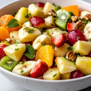 The Church Potluck Fruit Salad Recipe is a refreshing and flavorful dish perfect for any gathering, especially church potlucks. Not specified in the recipe is the specific occasion or time of year it's best suited for, but its light and sweet nature makes it a versatile option for various events. The combination of fresh fruits, honey, and lemon juice creates a sweet and tangy flavor profile that's sure to please a wide range of tastes. This recipe's simplicity and customization options make it an excellent choice for those looking to prepare a delicious and healthy dessert or snack without much fuss.