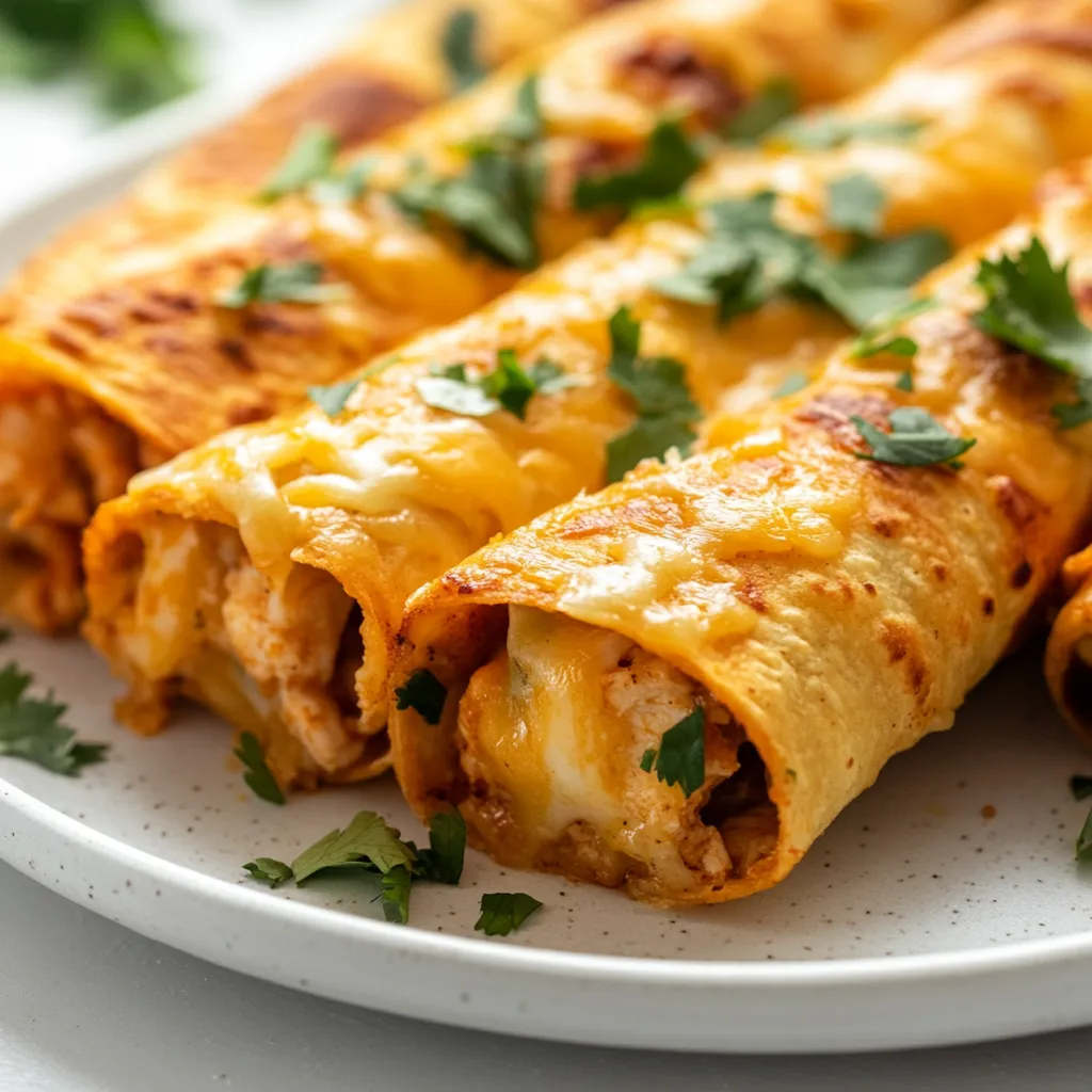The Air Fryer Chicken Taquitos recipe is a delicious and easy-to-make dish perfect for any occasion. Not specified in the recipe is when to serve, but considering its crispy and savory nature, it could be ideal for a quick lunch, a snack for a gathering, or even as a light dinner. The taste of these taquitos is a perfect blend of seasoned chicken, melted cheese, and fresh cilantro, all wrapped in a crispy corn tortilla. The use of an air fryer makes this recipe particularly appealing for those looking for a healthier alternative to deep-fried taquitos without compromising on flavor.